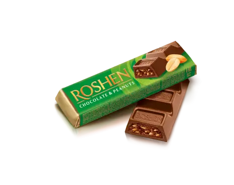 Батон Roshen Chocolate & Peanuts з начинкою з горіховою начинкою 38 г