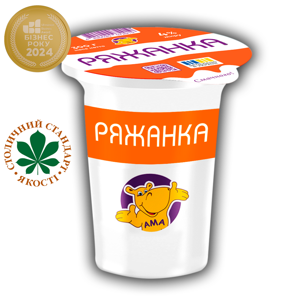 Ряжанка АМА 4% (300 г)стакан