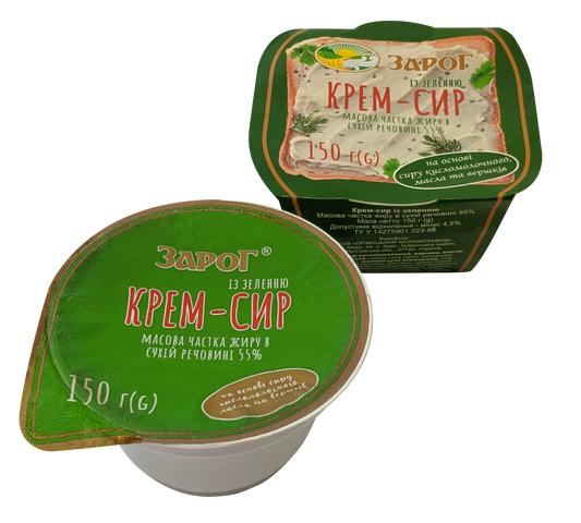 Крем сир з зеленню 55% 0.150г