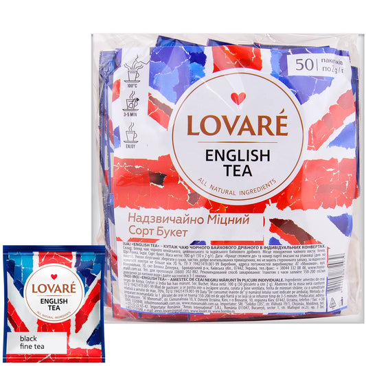 Чай чорний Англійський Сніданок LOVARE 50шт х 2,0г