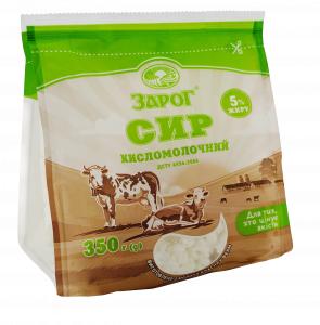 Сир кисломолочний 5%. 0.350 гр
