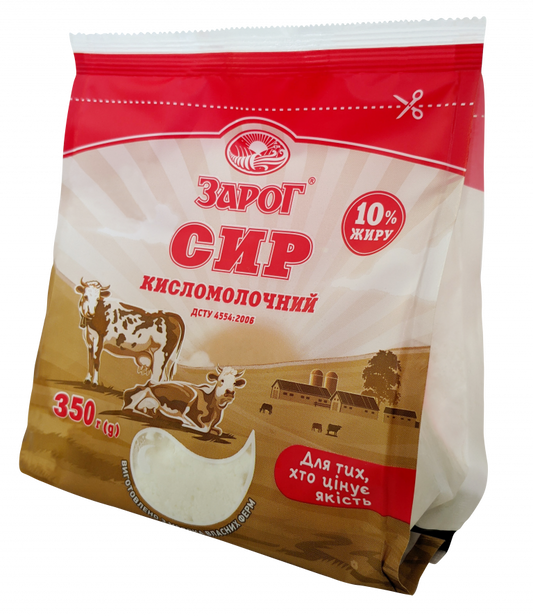 Сир кисломолочний 10%. 0.350гр