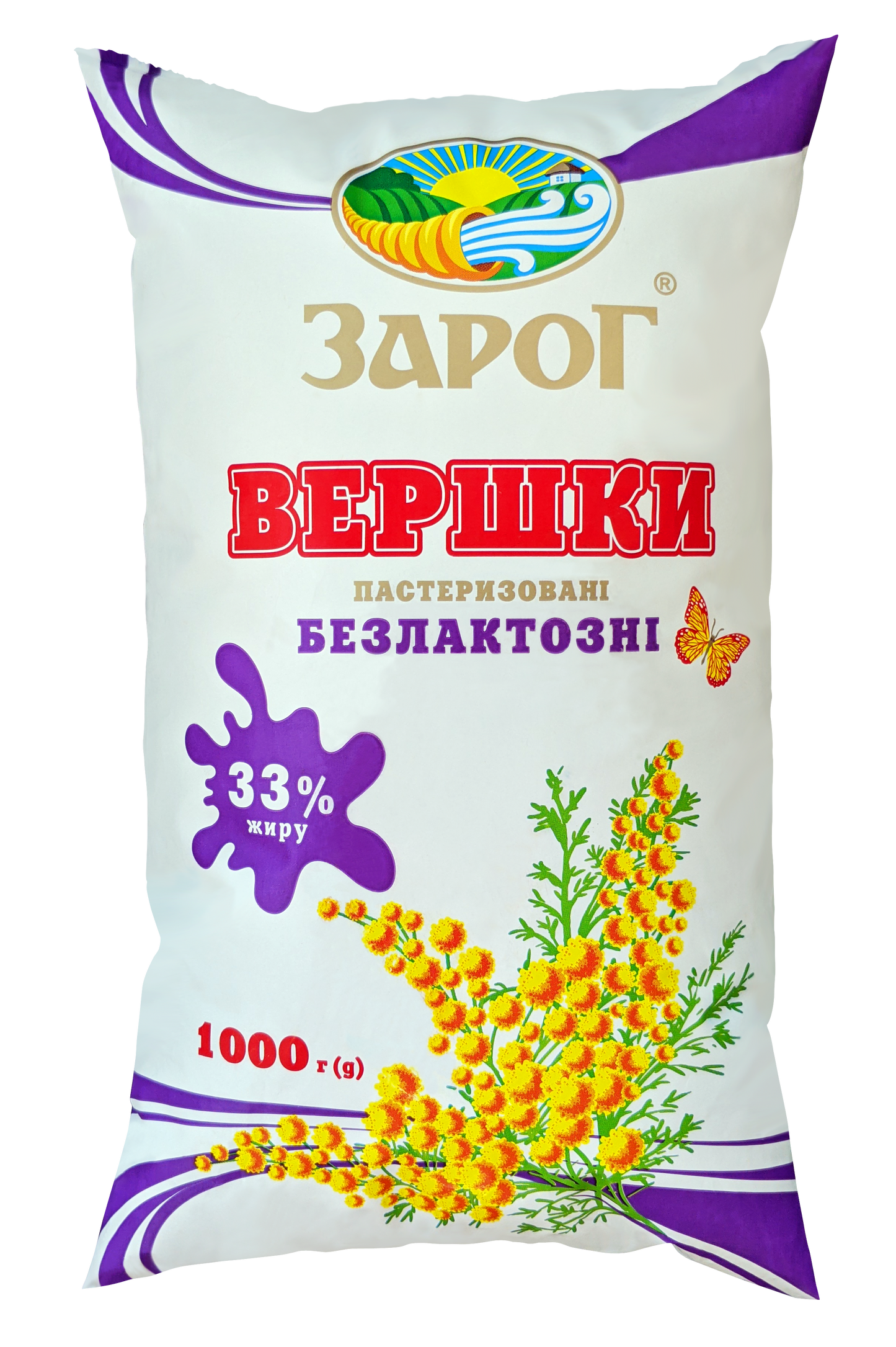 Вершки безлактозні 33% 1Л