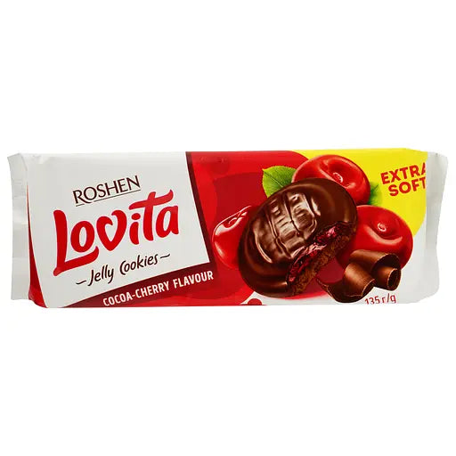 Печиво Roshen Lovita Jelly Cookies Cocoa-cherry