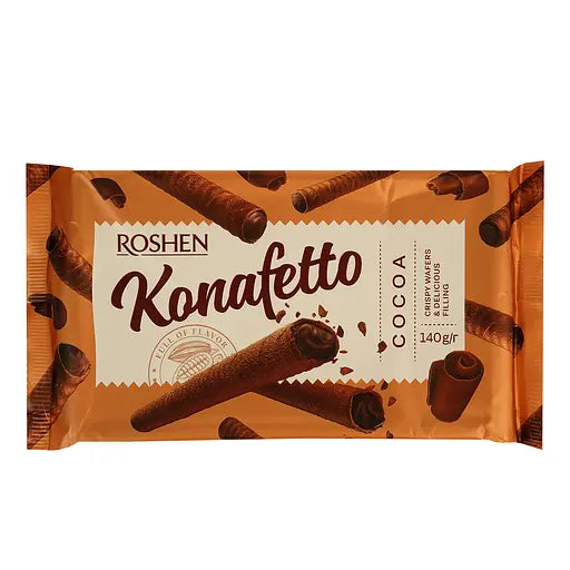 Трубочки вафельні Roshen Konafetto Какао 140 г