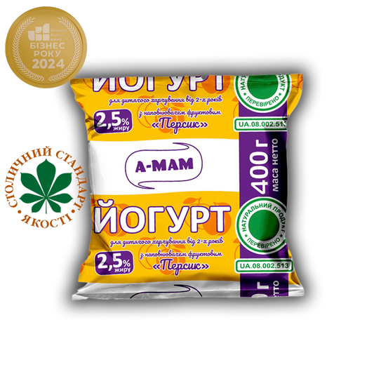 Йогурт питний АМА персик 2,5% ( 0.400 г)